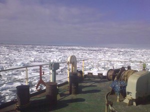 Крюинги мурманска, баренцево море, льды, транспортное судно.