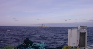 Куствахт, норвежское море. Вид с борта корабля.