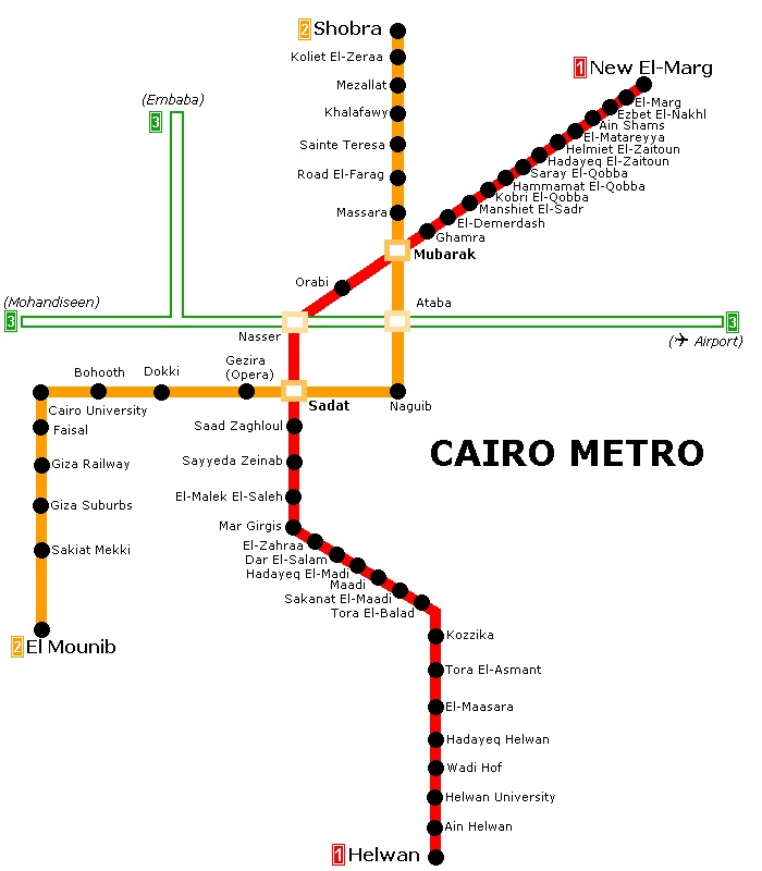 Метро в каире схема